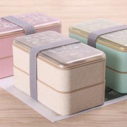 麥秸稈透明蓋長方形飯