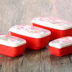 圣誕長(zhǎng)方形保鮮盒（四件