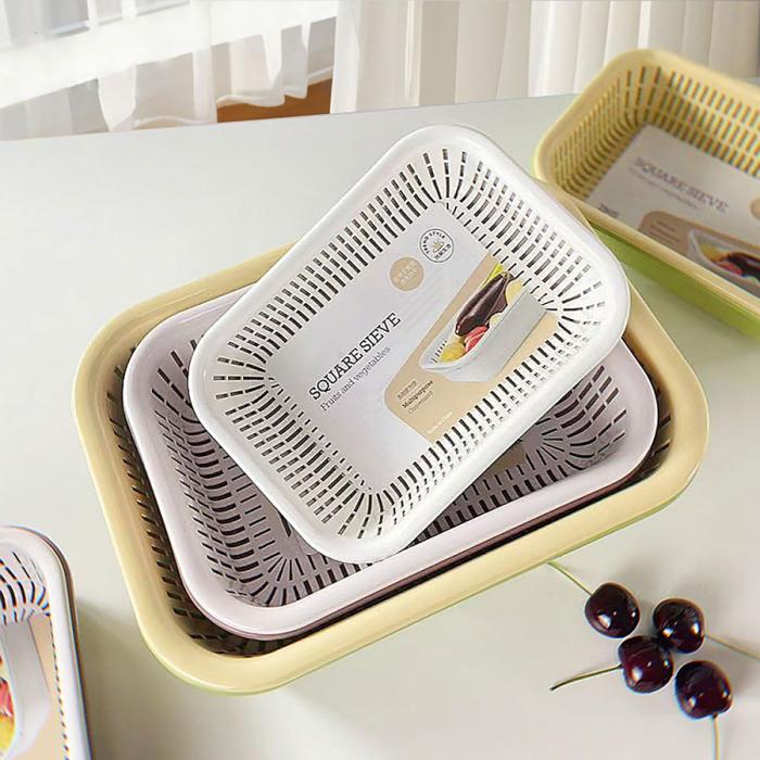 小號/中號/大號長方果蔬篩(單層瀝水/雙層隔