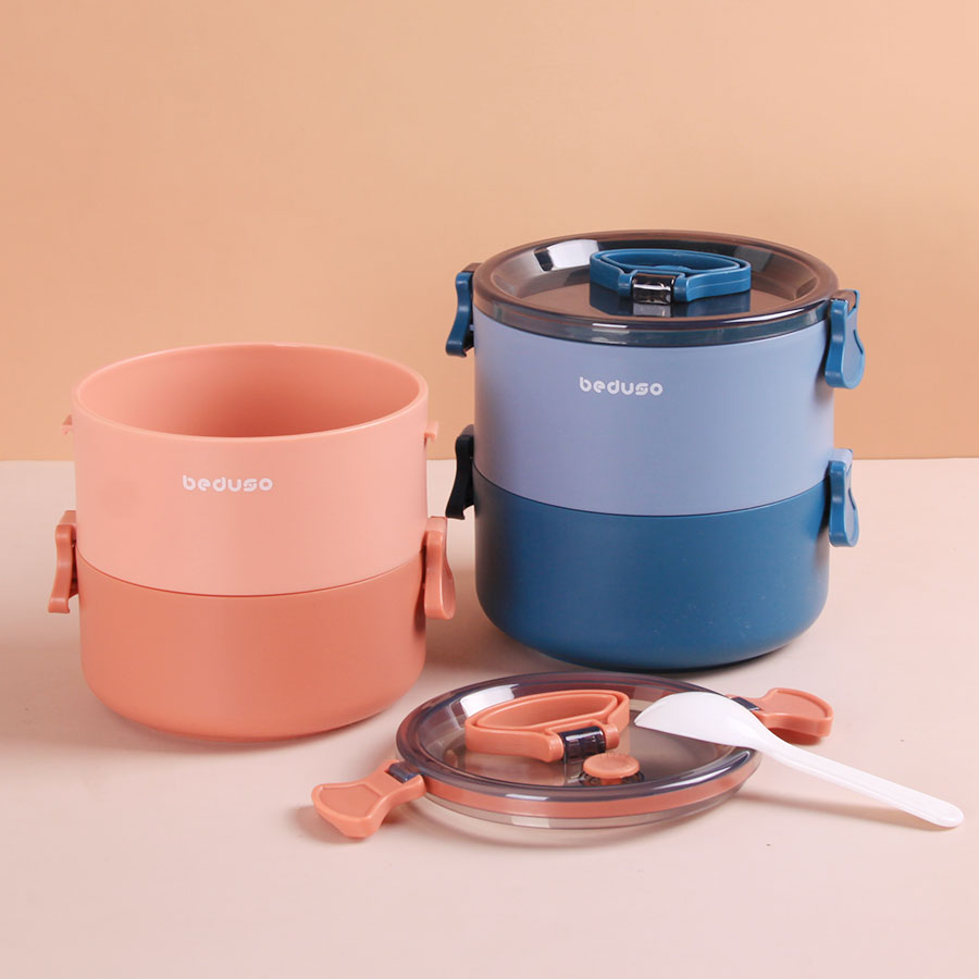 可伊圓形雙層便當(dāng)盒(